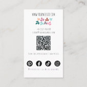 ボホ美容師フラワークラウンブライダルヘアスタイルQR 名刺 (裏面)