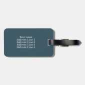 ボホ羽ドードル花ティール（緑がかった色）ターコイズ茶色 ラゲッジタグ (裏面横)