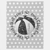 ボホ羽ブラックバスケットボールコート幸せ場所 フリースブランケット (正面)