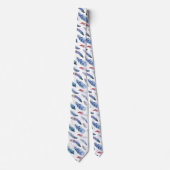 ボホ羽毛の水彩模様 ネクタイ (正面)