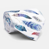 ボホ羽毛の水彩模様 ネクタイ (ロール)