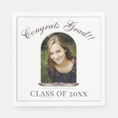 ボホ羽毛枠写真卒業パーティー スタンダードランチョンナプキン (正面)