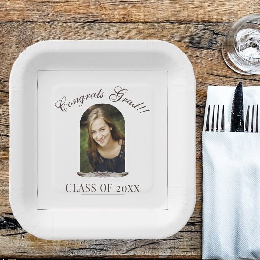 ボホ羽毛枠写真卒業パーティー ペーパープレート