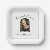 ボホ羽毛枠写真卒業パーティー ペーパープレート (正面)