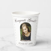 ボホ羽毛枠写真卒業パーティー 紙コップ (裏面)