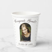 ボホ羽毛枠写真卒業パーティー 紙コップ (正面)