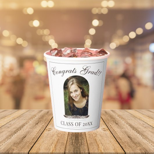 ボホ羽毛枠写真卒業パーティー 紙コップ
