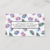 ボホ羽毛模様の背景 名刺 (裏面)