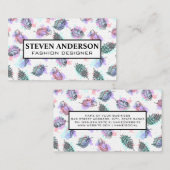 ボホ羽毛模様の背景 名刺 (正面/裏面)