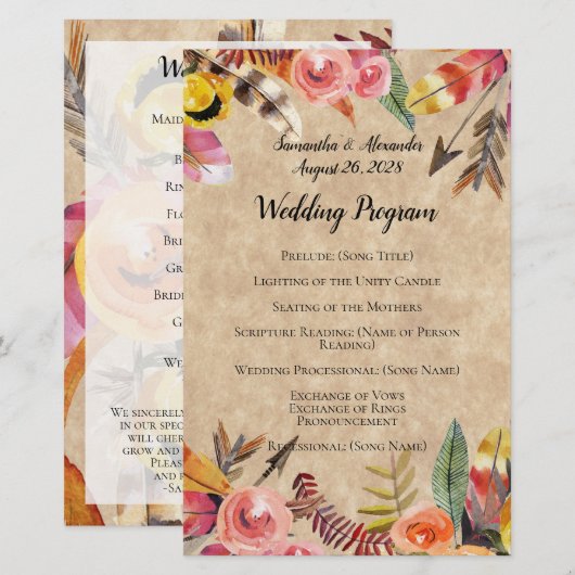 ボホ羽素朴矢結婚花 (正面/裏面)