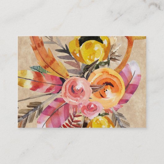 ボホ羽素朴矢結婚花 名刺 (裏面)