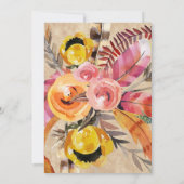 ボホ羽素朴矢結婚花 招待状 (裏面)