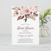 ボホ自然アイボリーフローラフォトブライダルシャワー 招待状 (スタンド正面)