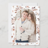 ボホ自然アイボリーフローラフォトブライダルシャワー 招待状 (裏面)