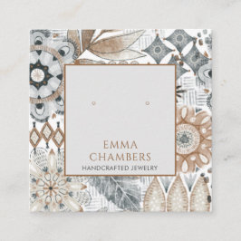 ボホ自然イヤリング表示カード スクエア名刺