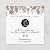 ボホ自然シックフローラ水の色のオ感謝していーダー スクエア名刺 (裏面)