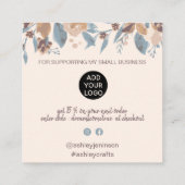 ボホ自然シックフローラ水の色のオ感謝していーダー スクエア名刺 (裏面)