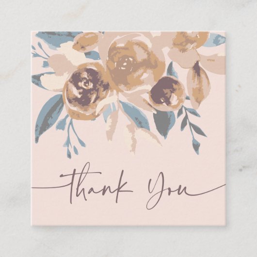 ボホ自然トーンフローラの水の色の感謝してい順序は、 スクエア名刺 (正面)