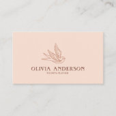 ボホ自然バードラインアートロゴユニークテラコッタ 名刺 (正面)