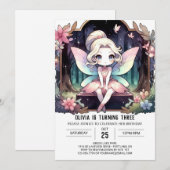 ボホ自然フェアリー誕生日 招待状 (正面/裏面)