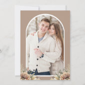 ボホ自然フローラトープ写真木材ブライダルシャワー 招待状 (裏面)