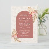 ボホ自然フローラパンパスシナモンバラ結婚ズ 招待状 (スタンド正面)