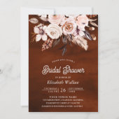 ボホ自然フローラフォトテラコッタブライダルシャワー 招待状 (正面)