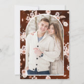 ボホ自然フローラ写真テラコッタ結婚ズ セーブザデート (裏面)