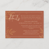 ボホ自然ブラウンと金ゴールドモダンの結婚詳細 エンクロージャーカード (正面)