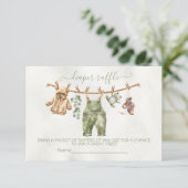 ボホ自然ベビーシャワー物干しおむつラッフル 招待状 (スタンド正面)