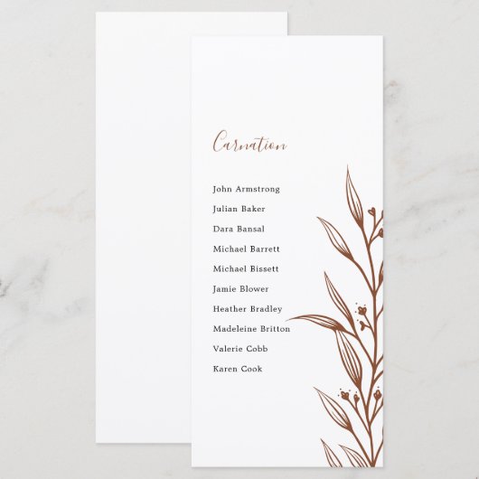 ボホ自然ボタニカルエレガントアイボリーテーブルプラン (正面/裏面)