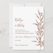 ボホ自然ボタニカルエレガントアイボリーホワイト 招待状 (正面)