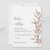 ボホ自然ボタニカルエレガントアイボリーホワイト 招待状 (正面)