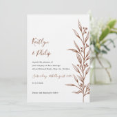 ボホ自然ボタニカルエレガントアイボリーホワイト 招待状 (スタンド正面)