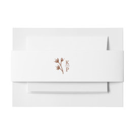 ボホ自然ボタニカルエレガントアイボリーミニマル 招待状ベリーバンド