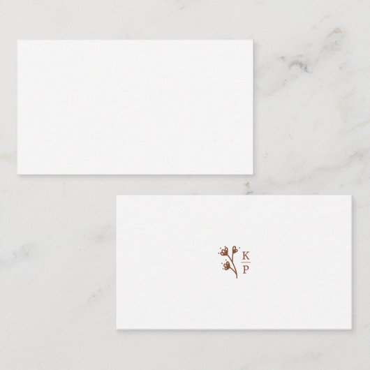 ボホ自然ボタニカルエレガントアイボリー プレイスカード (正面/裏面)