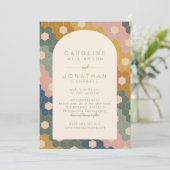 ボホ自然幾何学的シックモダン結婚ズ 招待状 (スタンド正面)