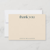 ボホ自然波線ティール(緑がかった色)カスタムブライダルシャワー サンキューカード (正面)