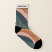 ボホ自然波線テラコッタパーソナライズされた ソックス (右外側)