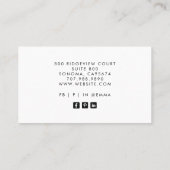 ボホ自然金ゴールドターコイズ熱帯フローラ 名刺 (裏面)