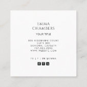 ボホ自然金ゴールドブルー熱帯フローラ事業 スクエア名刺 (裏面)