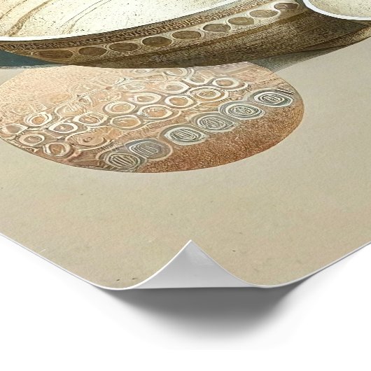 ボホ自然陶器椀ミニマル抽象芸術 ポスター (角)