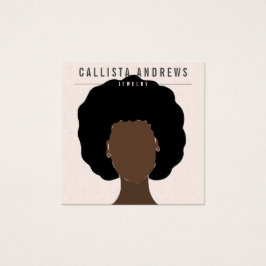 ボホ自然黒髪ガールイヤリング表示カード