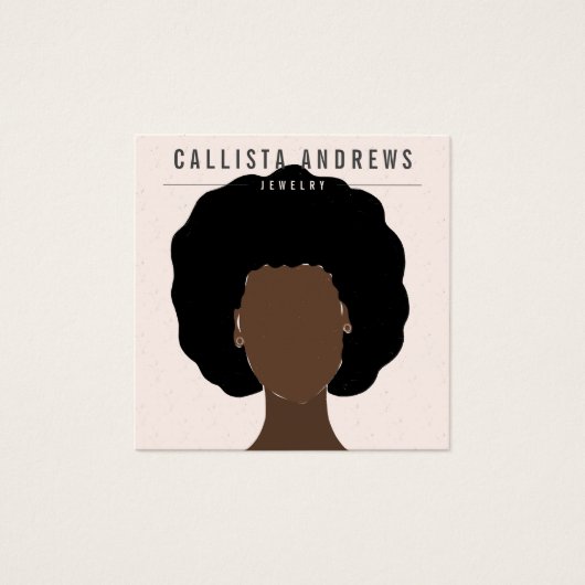 ボホ自然黒髪ガールイヤリング表示カード (正面)