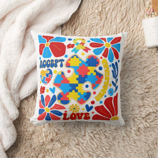 ボホ自閉症意識 クッション (ブランケット)