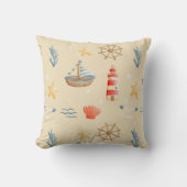 ボホ航海のボートライトハウスパターン クッション (正面)