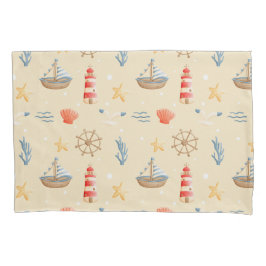 ボホ航海のボートライトハウスパターン 枕カバー