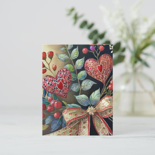 ボホ色彩の鮮やかハートバレンタイン シーズンカード (スタンド正面)