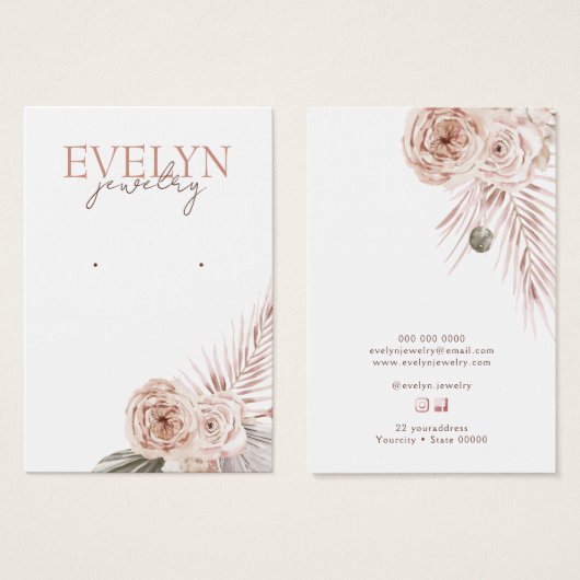 ボホ花エレガントイヤリング表示カード (正面&裏面)