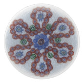 ボホ花ビクトリアン赤ブルー セラミックノブ (正面)